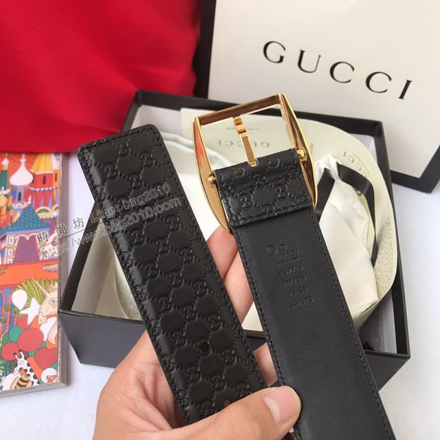 Gucci皮帶 古馳GG原廠經典版紋 Gucci牛皮腰帶 男女同款  xfp2150